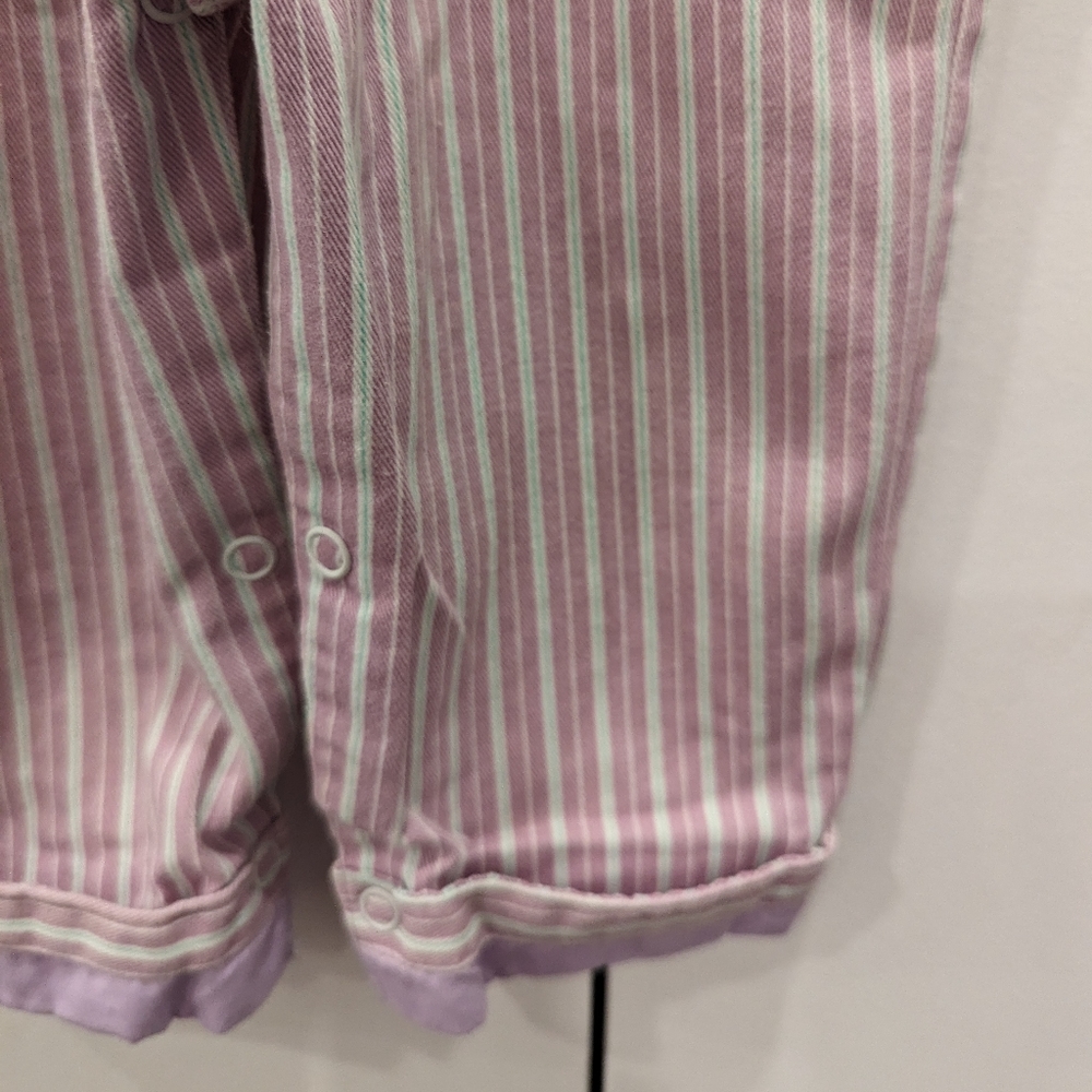 VINTAGE 80s baby girl lavender striped bib overalls pinafore romper VINTAGE 80s - Picture 5 of 7